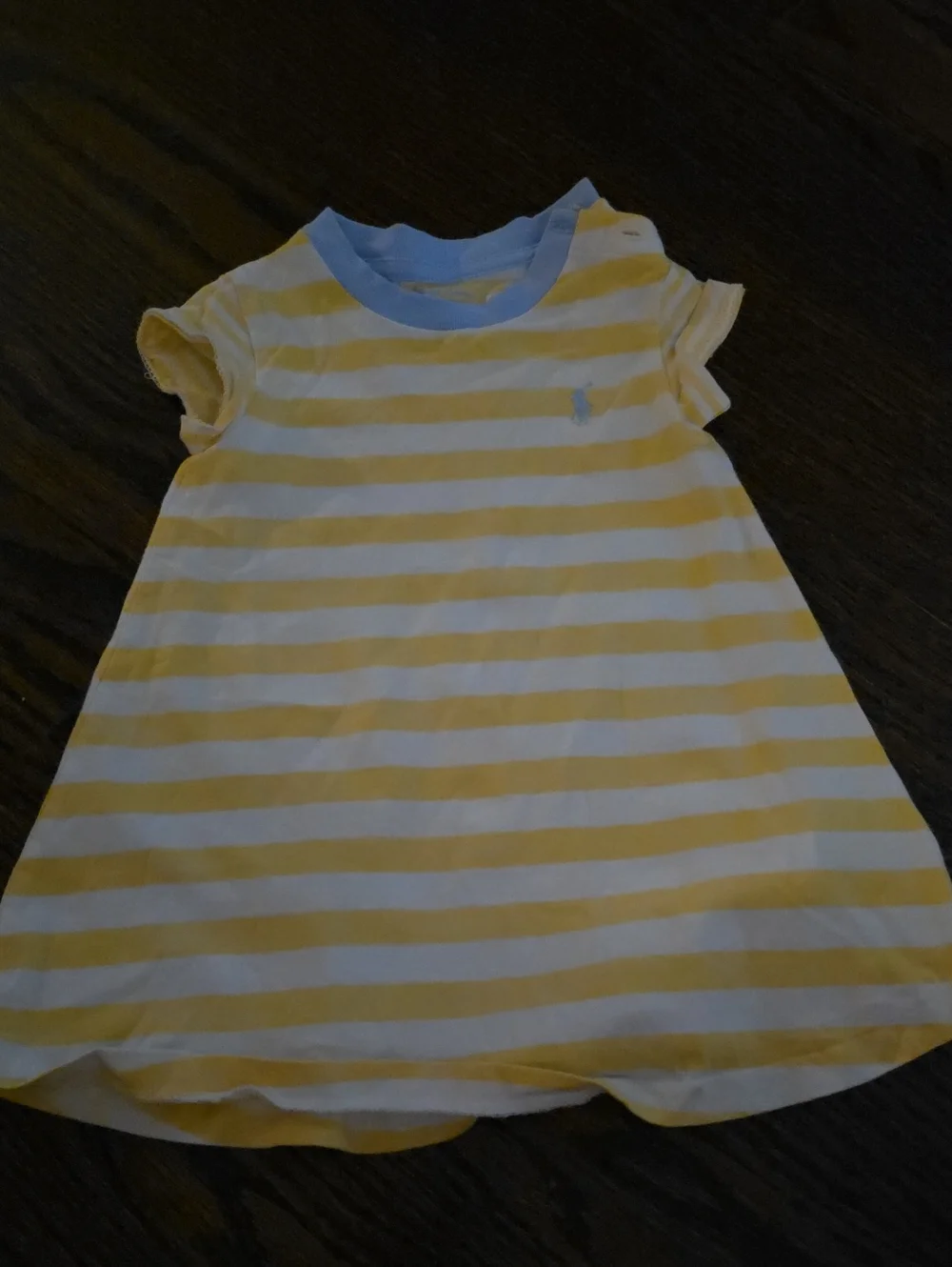 Ralph Lauren Yellow and White Striped Casual Kids Dress